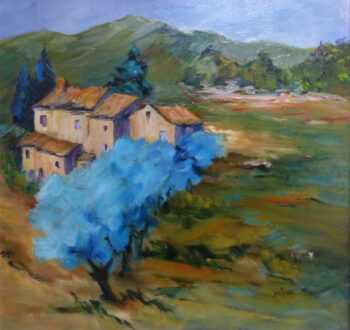Huile sur toile "Mas de Provence"